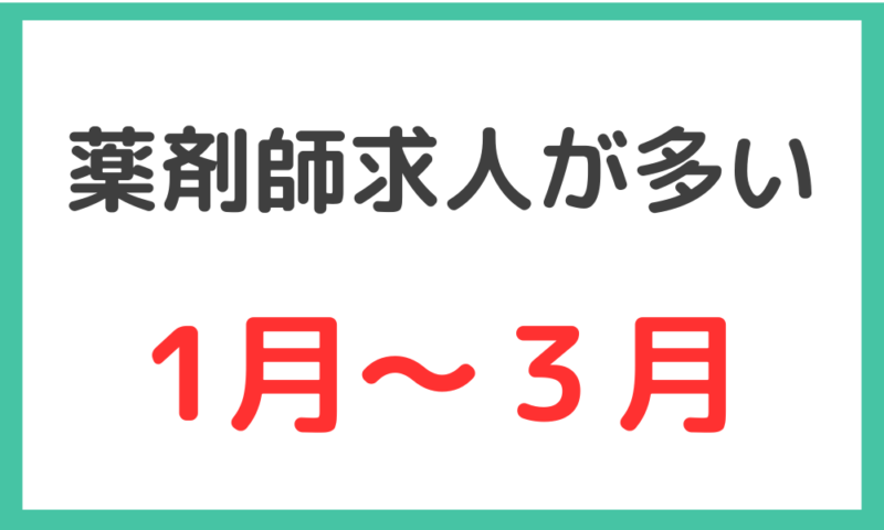 薬剤師求人が多い1月～３月